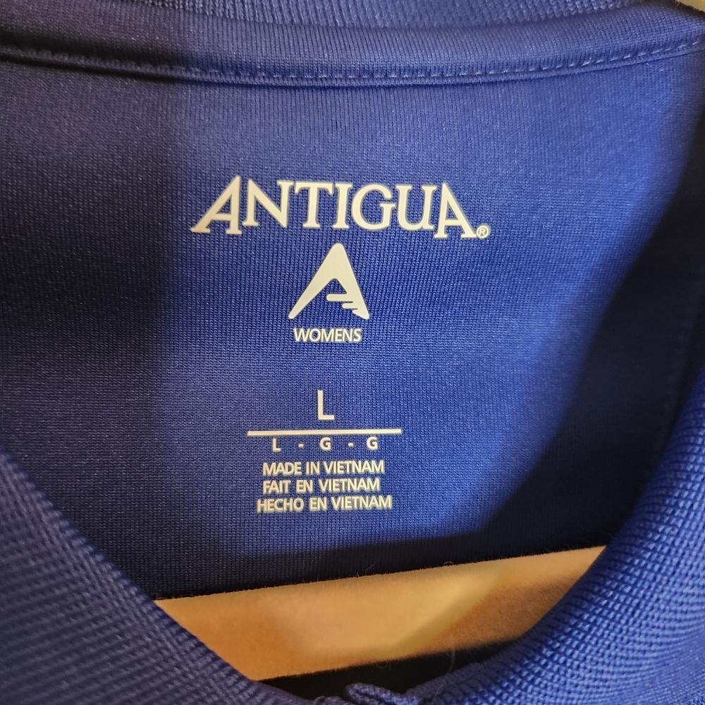 Box D Antigua ladies blue and white golf pole nwt p2p 20.5 size L - Picture 4 of 8